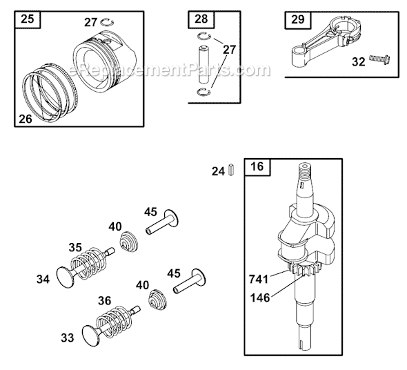 Page B Diagram and Parts List for 12C800SERIES  Briggs and Stratton Engine